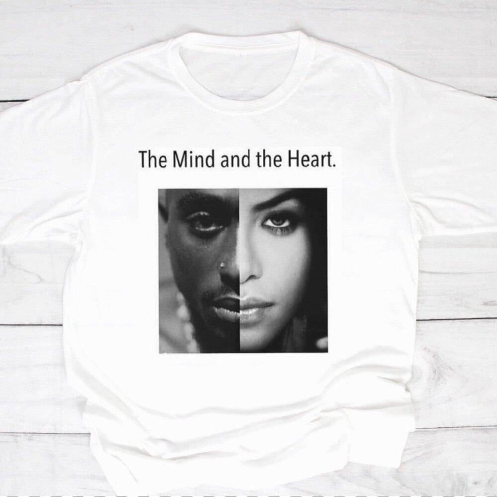The Mind And The Heart Tupac Aaliyah Shirt Hip Hop Legends Music Fan - Picture 1 of 4
